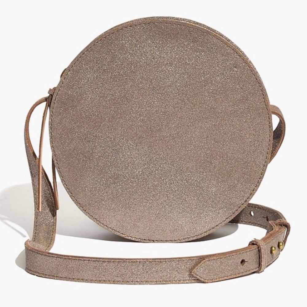 Madewell Women's Gold Metallic Leather The Simple Circle Crossbody Bag, Small